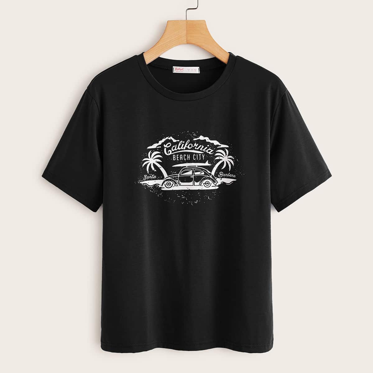 

Coconut Tree Graphic Tee, Black