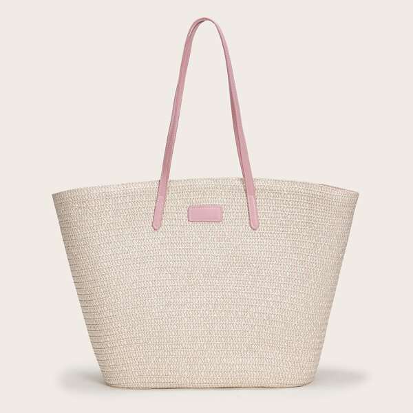 

Minimalist Braided Tote Bag, Beige