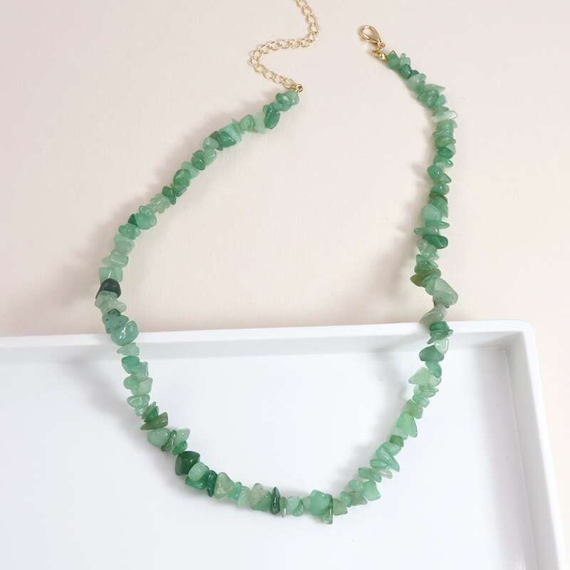 

Stone Beaded Necklace, Mint green