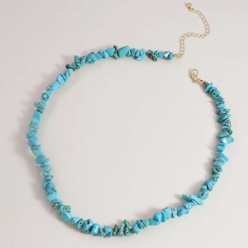 

Stone Beaded Necklace, Blue