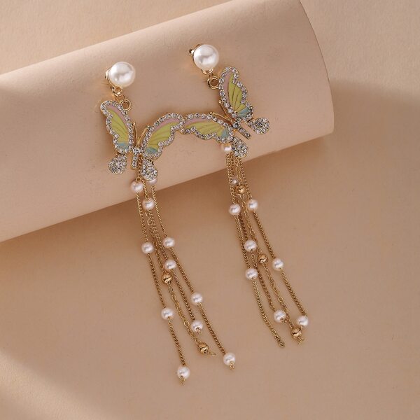

Butterfly Charm Drop Earrings, Gold