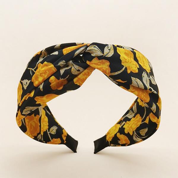 

Rose Pattern Hair Hoop, Black