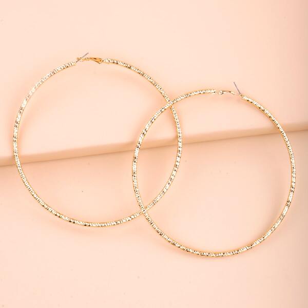 

Textured Metal Hoop Earrings, Gold