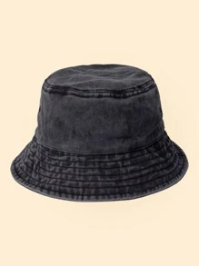 1pc Women Stylish Daily Leisure Solid Bucket Hat