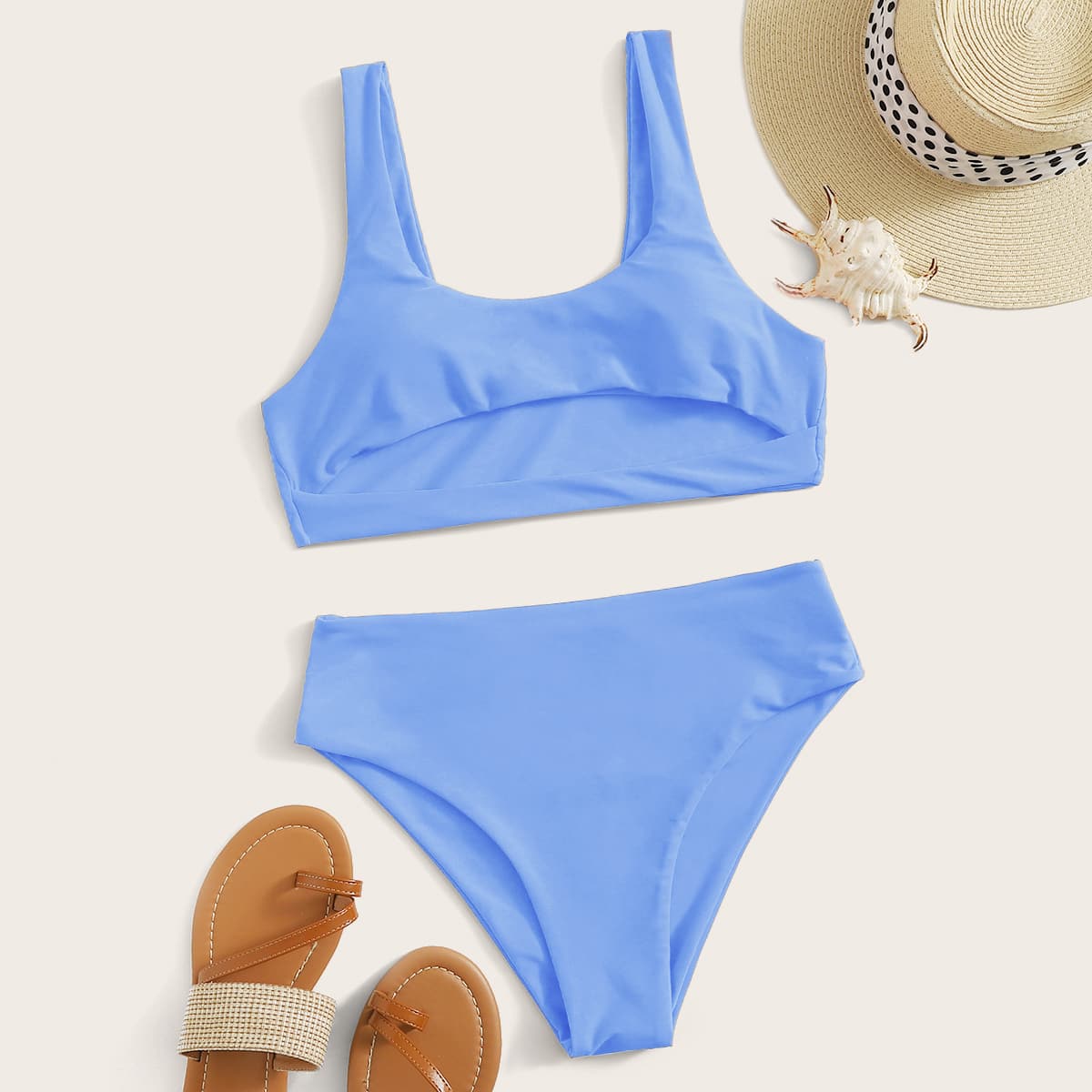 

Cut Out High Waisted Bikini Swimsuit, Blue