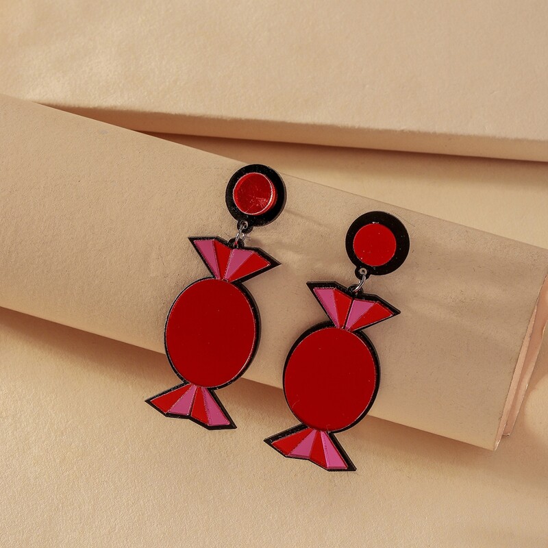 

Candy Charm Drop Earrings, Red