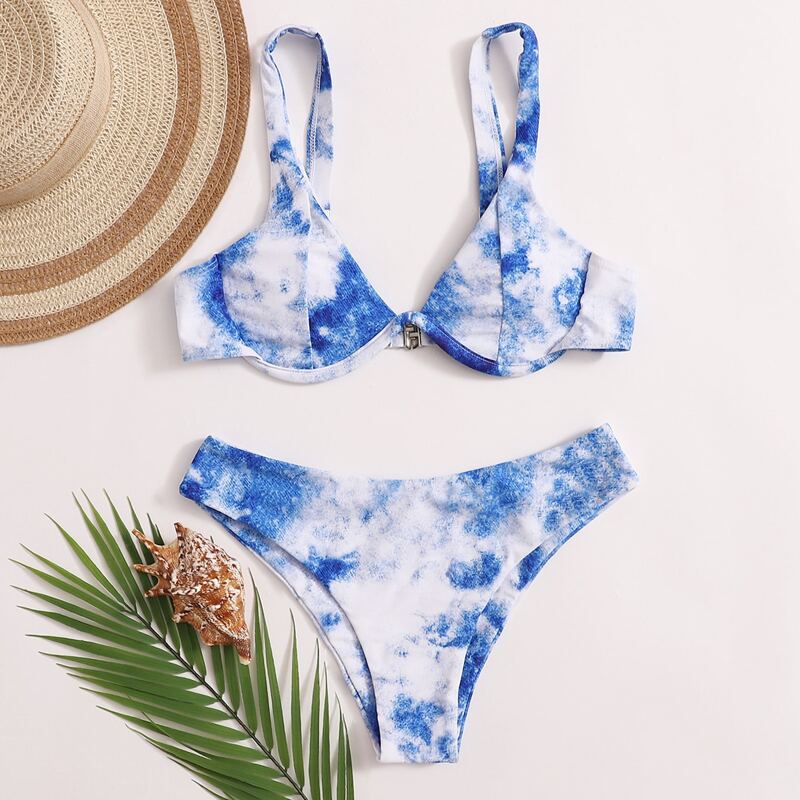 

Tie Dye Underwire Bikini Swimsuit, Multicolor