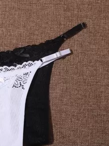 3packs Floral Ribbed Panty Set Lingerie - Multicolor - View 5