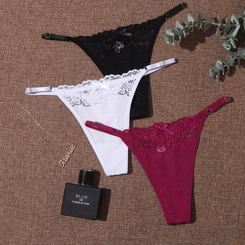 

3pack Floral Ribbed Panty Set, Multicolor