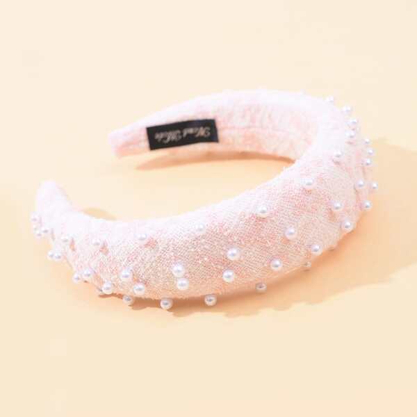 

Faux Pearl Decor Hair Hoop, Pink
