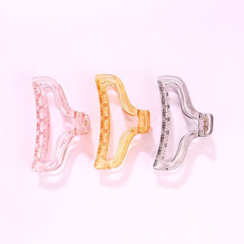 

3pcs Clear Hair Claw, Multicolor