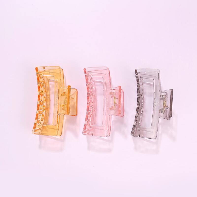 

3pcs Clear Hair Claw, Multicolor