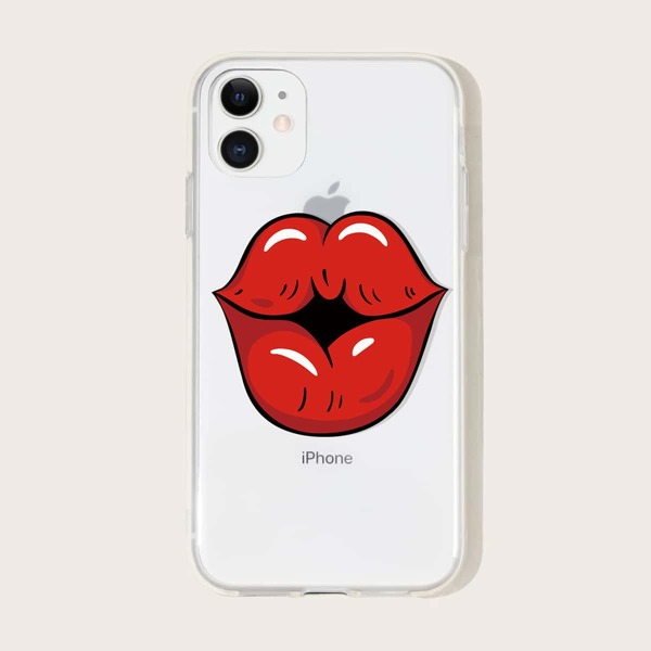 

Lip Print iPhone Case, Red