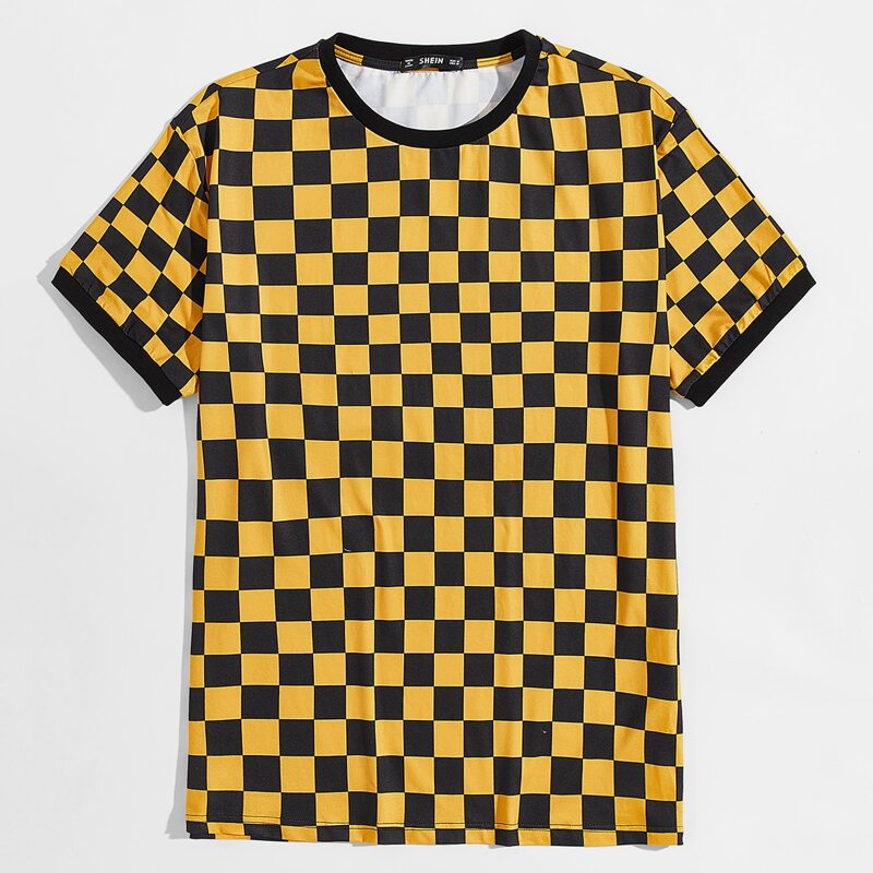 

Guys Checked Ringer Tee, Multicolor