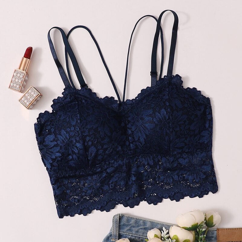 

Floral Lace Bralette, Navy blue