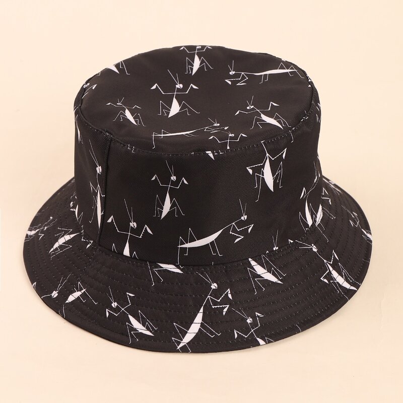 

Mantis Pattern Bucket Hat, Black