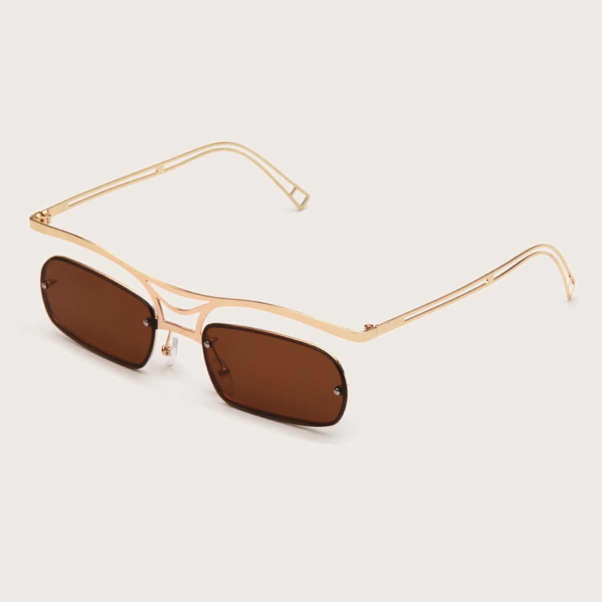 

Flat Top Square Frame Sunglasses, Gold