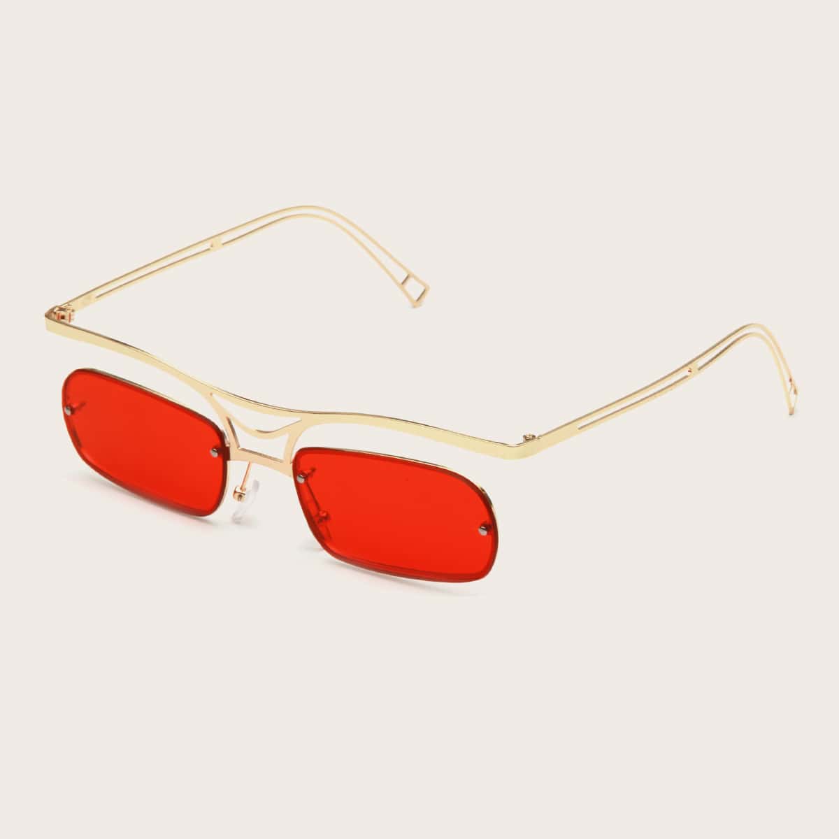 

Flat Top Square Frame Sunglasses, Gold