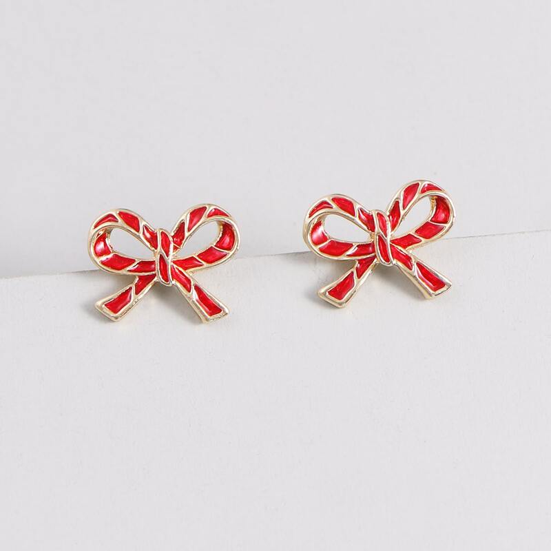 

Bow Design Stud Earrings, Red