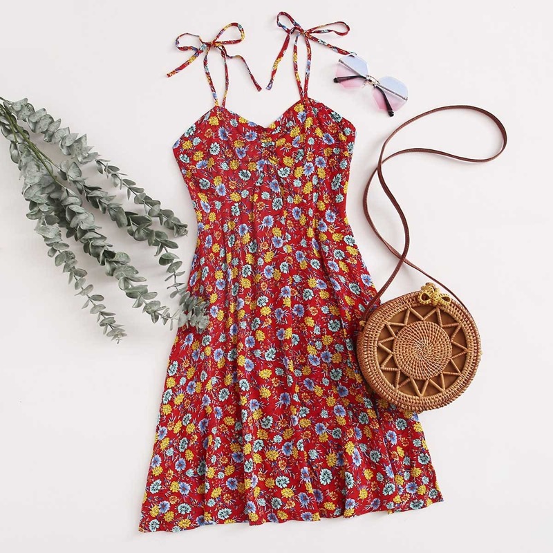 

Floral Ruched Cami Sundress, Multicolor