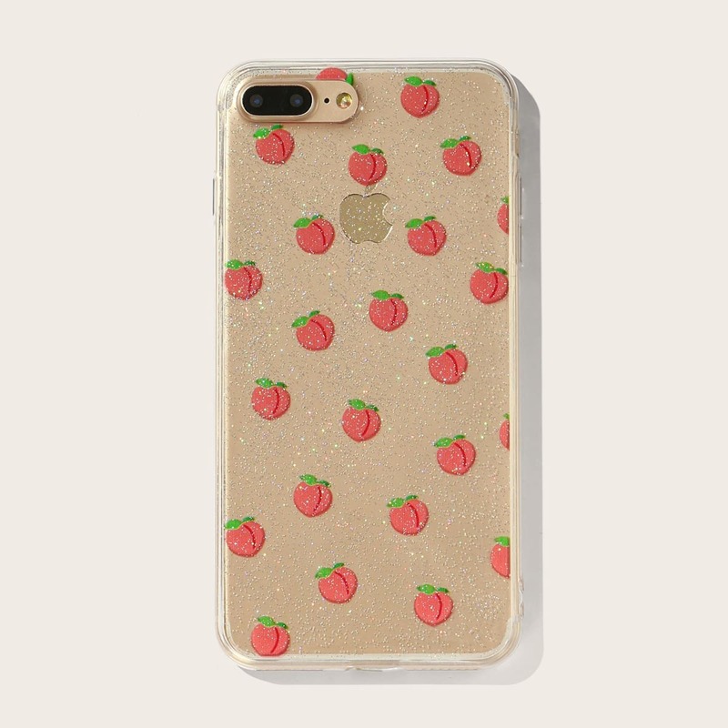 

Peach Print Glitter iPhone Case, Multicolor
