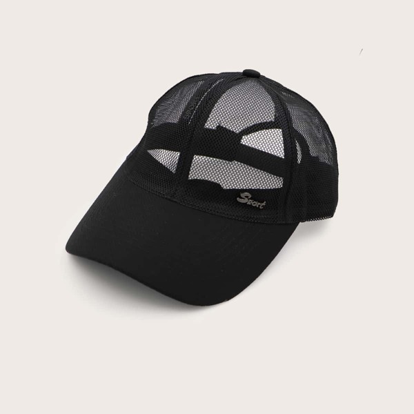 

Hollow Out Mesh Baseball Cap, Black