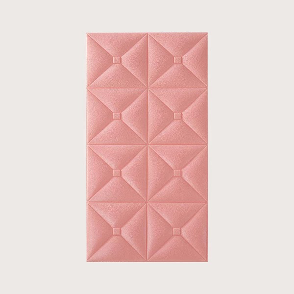 

1pc Brick Effect Foam Wall Sticker, Pink