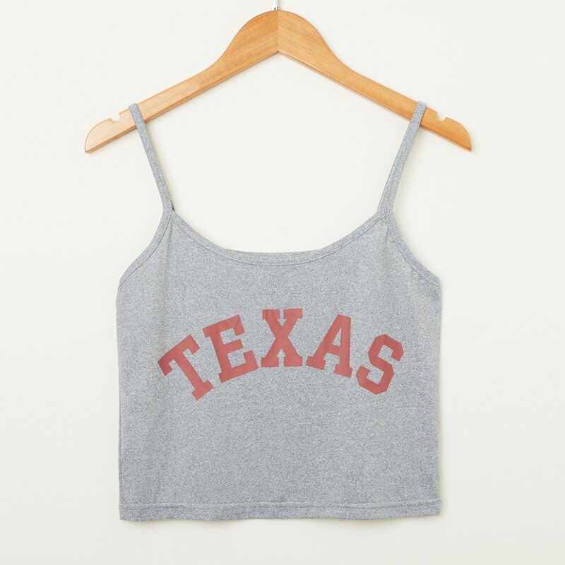 

Letter Graphic Crop Cami, Grey