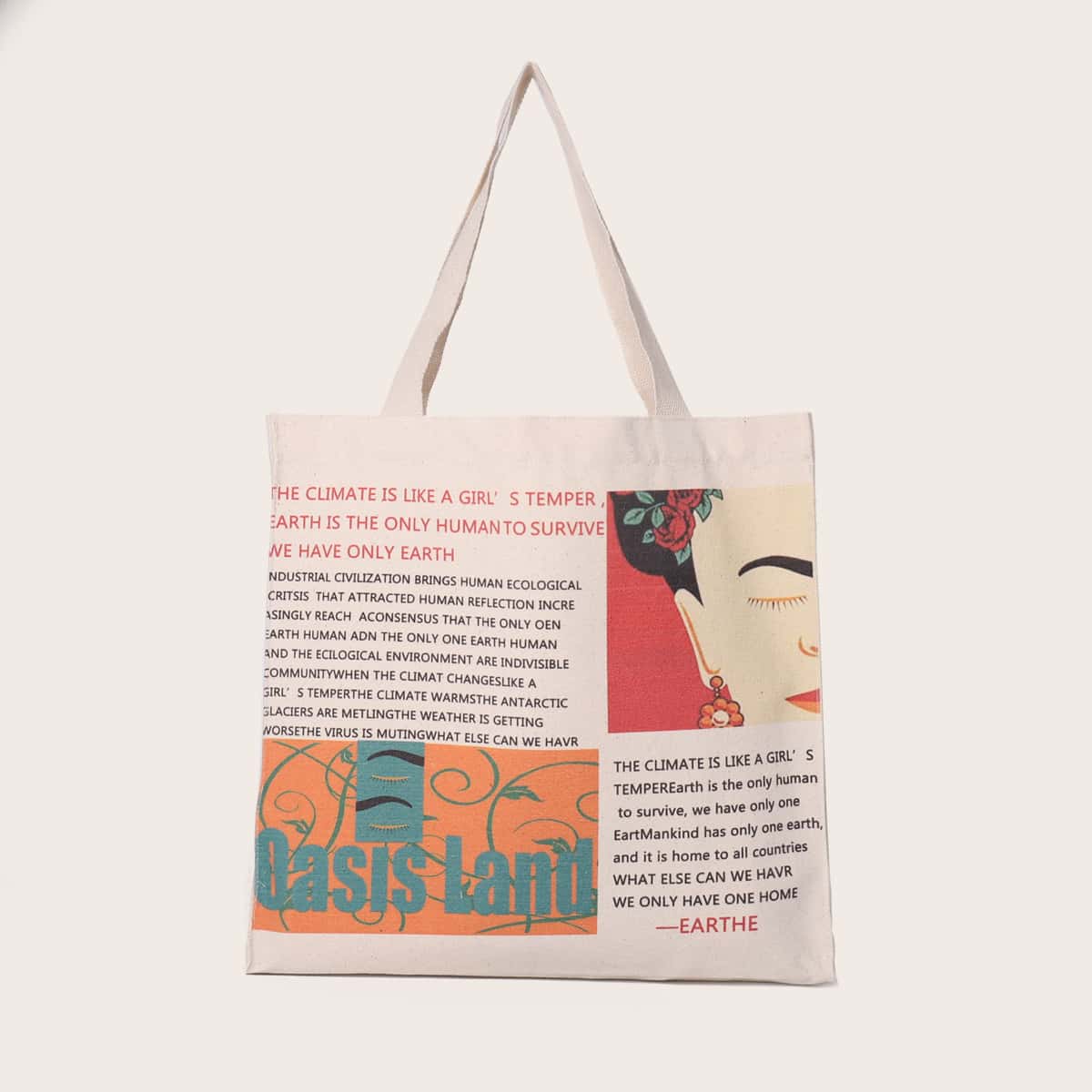 

Letter Graphic Tote Bag, Multicolor