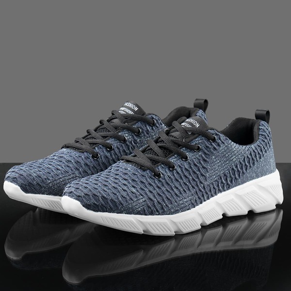 

Мужские трикотажные кроссовки на шнуровках, Синий