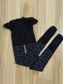 Chicas 1 par Pantimedias de malla con diseño de diamante de imitación - Negro - Ver 3