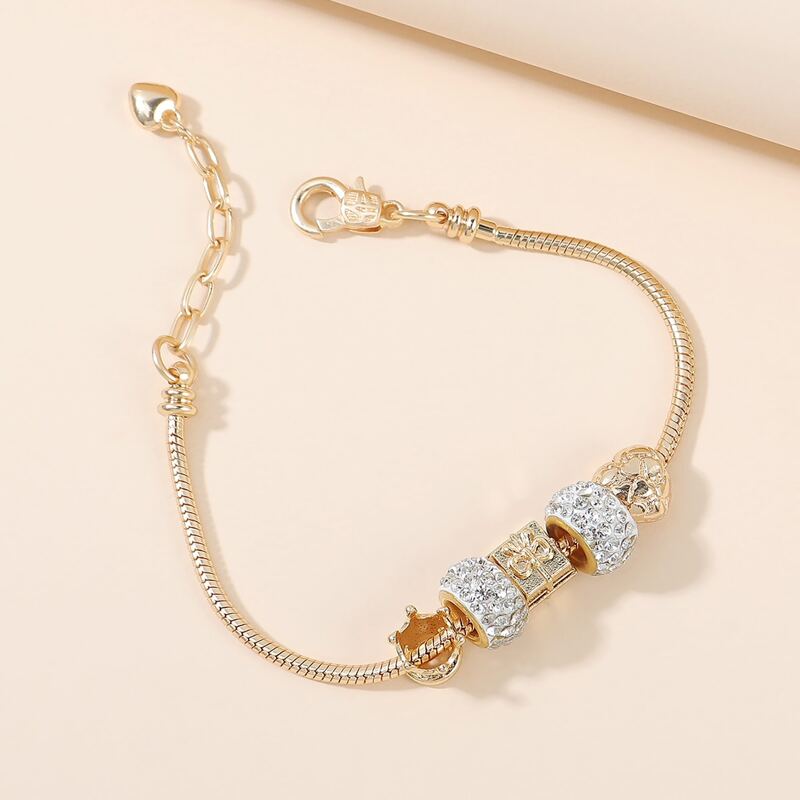 

Rhinestone Decor Bracelet, Gold