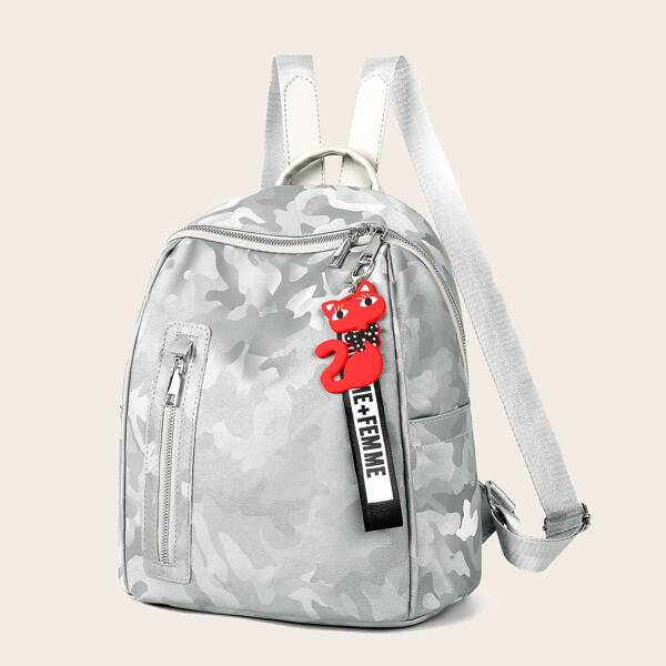 

Рюкзак на молнии с подвеской, Серые