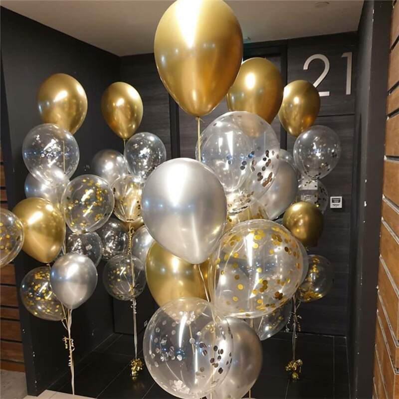 

20pcs Confetti & Latex Balloon Set, Gold