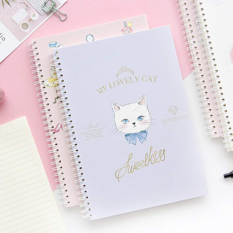 

1pc Cat Print Random Notebook, Multicolor