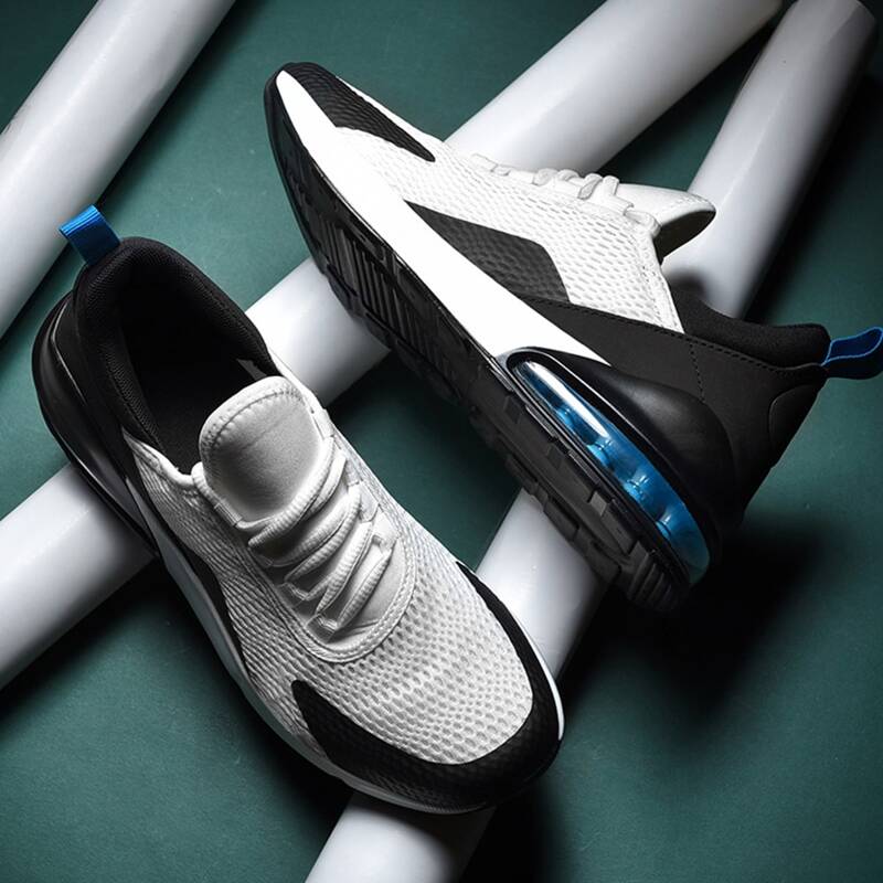 

Guys Lace-up Front Colorblock Sneakers, Black and white