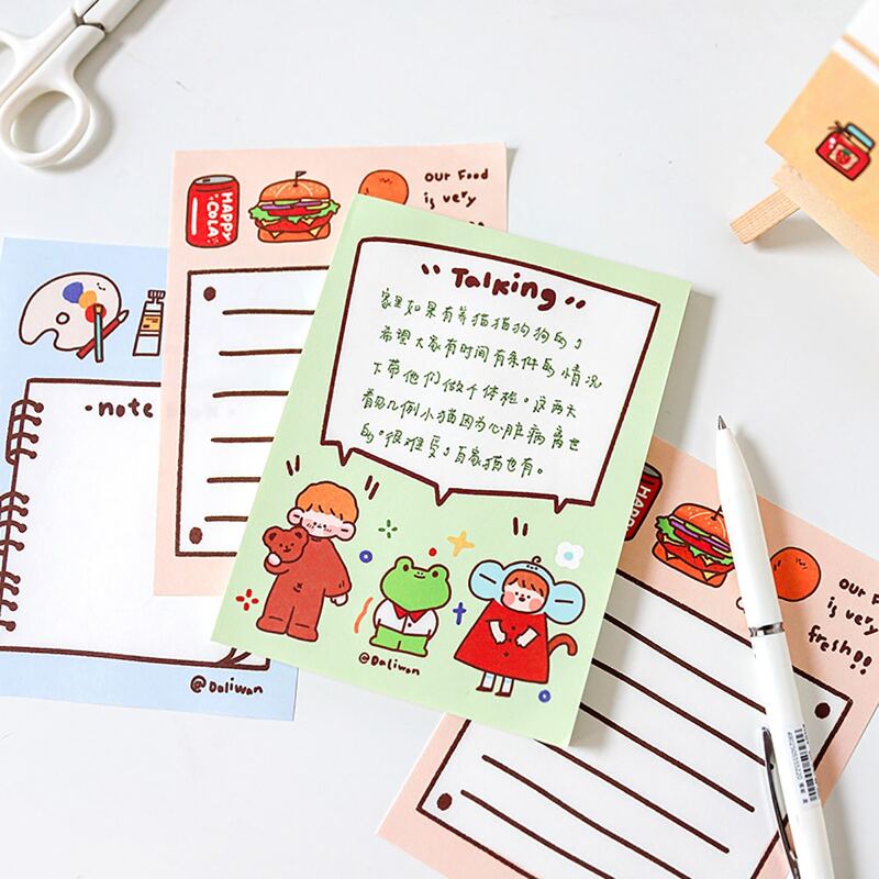

2pcs Cartoon Random Memo Pad, Multicolor
