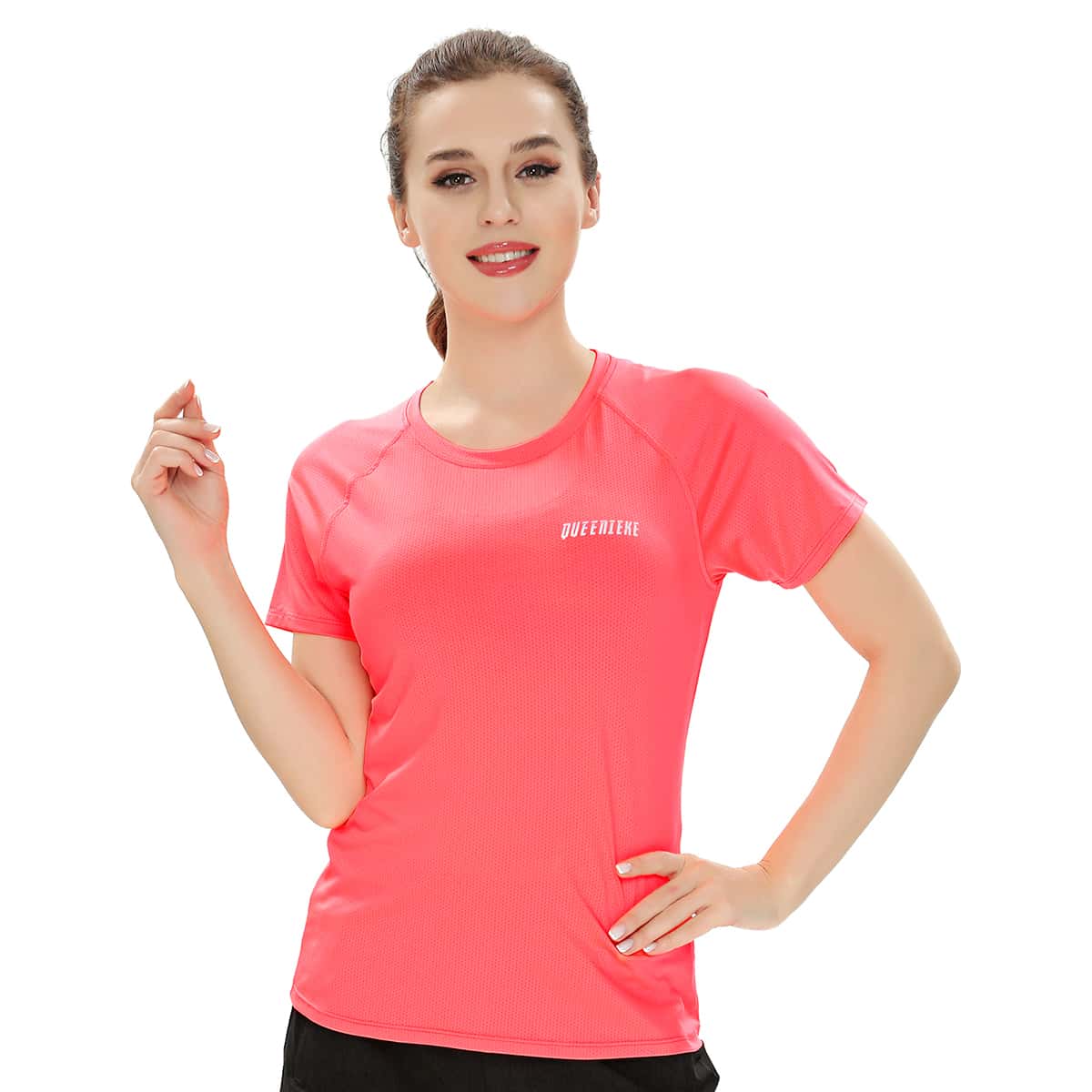 

Queenieke Letter Graphic Raglan Sleeve Sports Tee, Watermelon pink