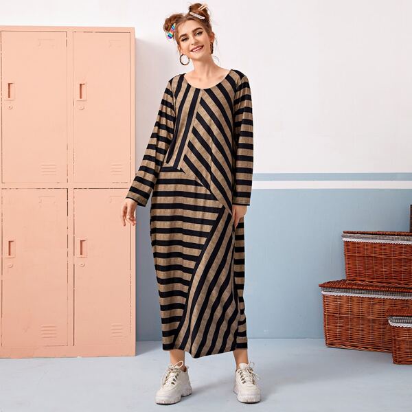 

Striped Long Sleeve Dress, Multicolor