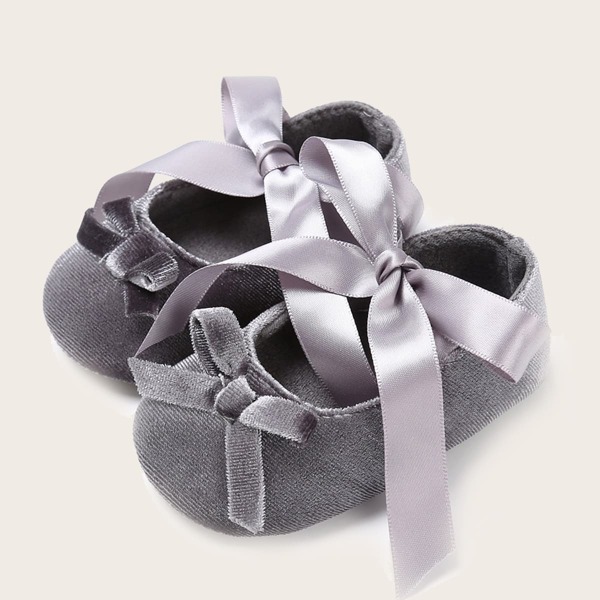 

Baby Girl Bow Decor Flats, Grey