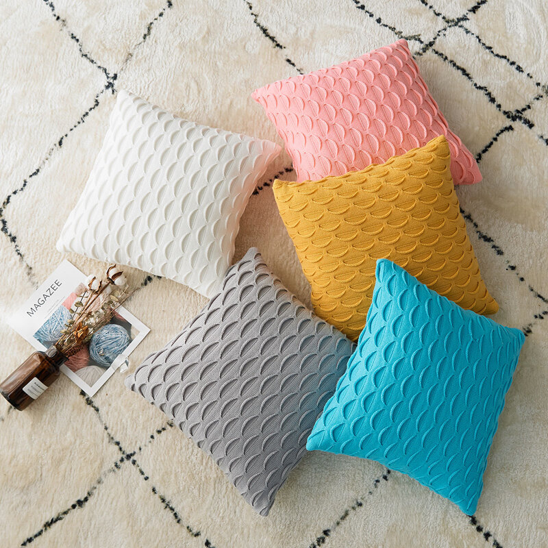 

1pc Knit Cushion Cover Without Filler, Multicolor
