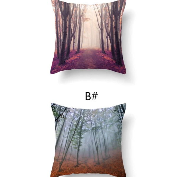 

1pc Forest Pattern Cushion Cover Without Filler, Multicolor