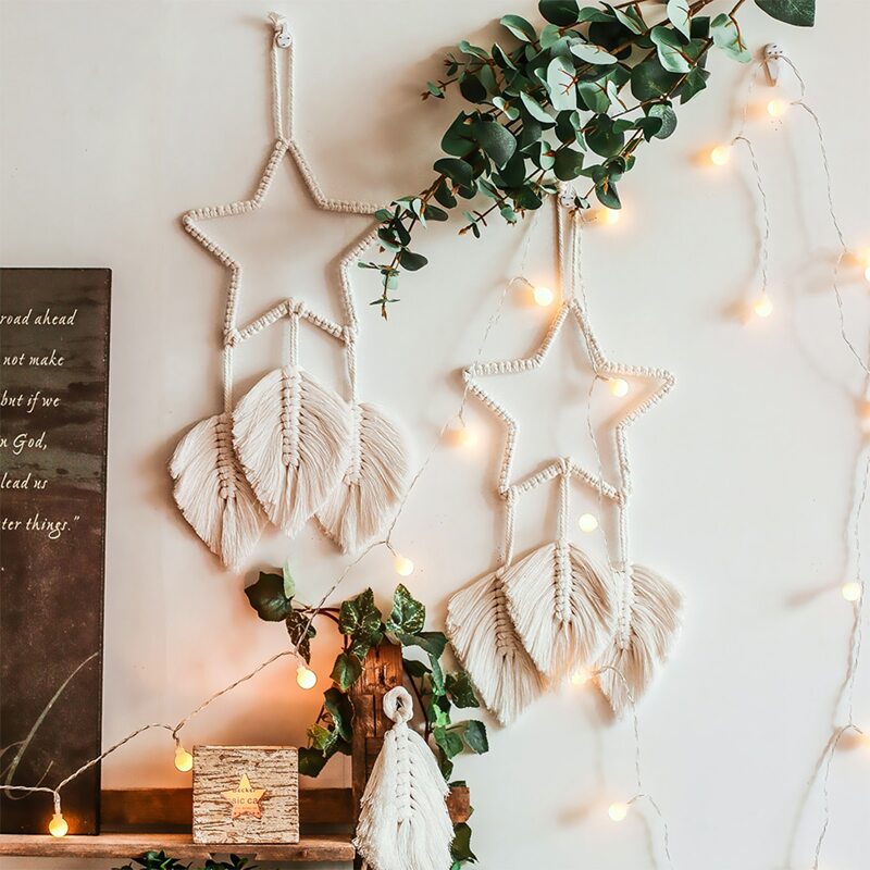 

1pc Rope Braided Tassel Wall Decor, Beige