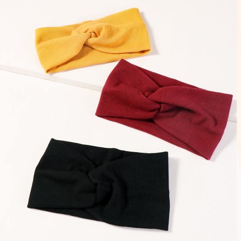 

3pcs Knot Design Headband, Multicolor