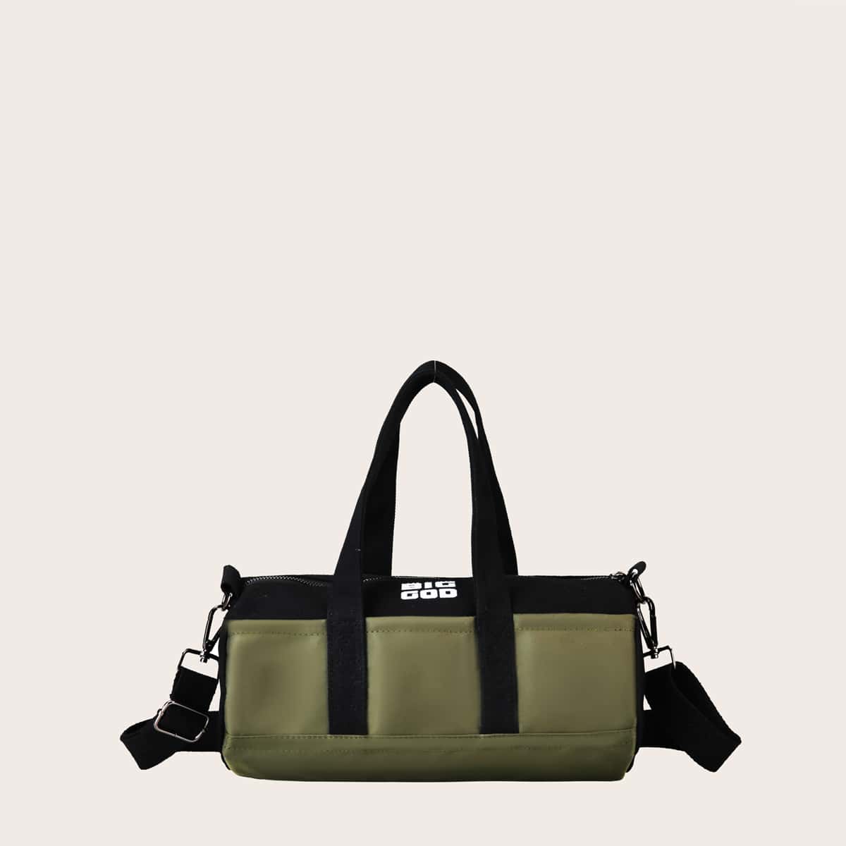 

Colorblock Barrel Bag, Army green