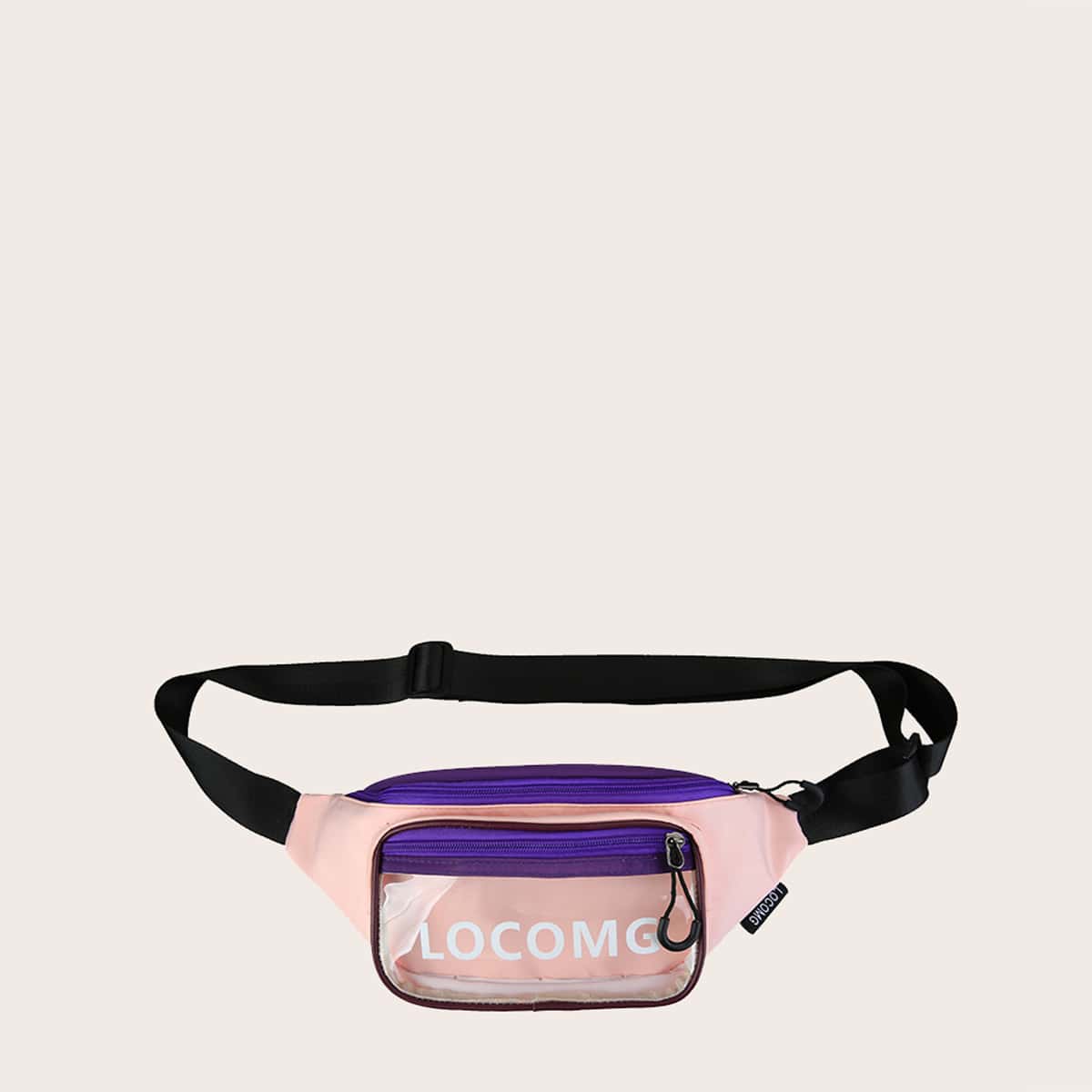 

Clear Pocket Fanny Pack, Pink