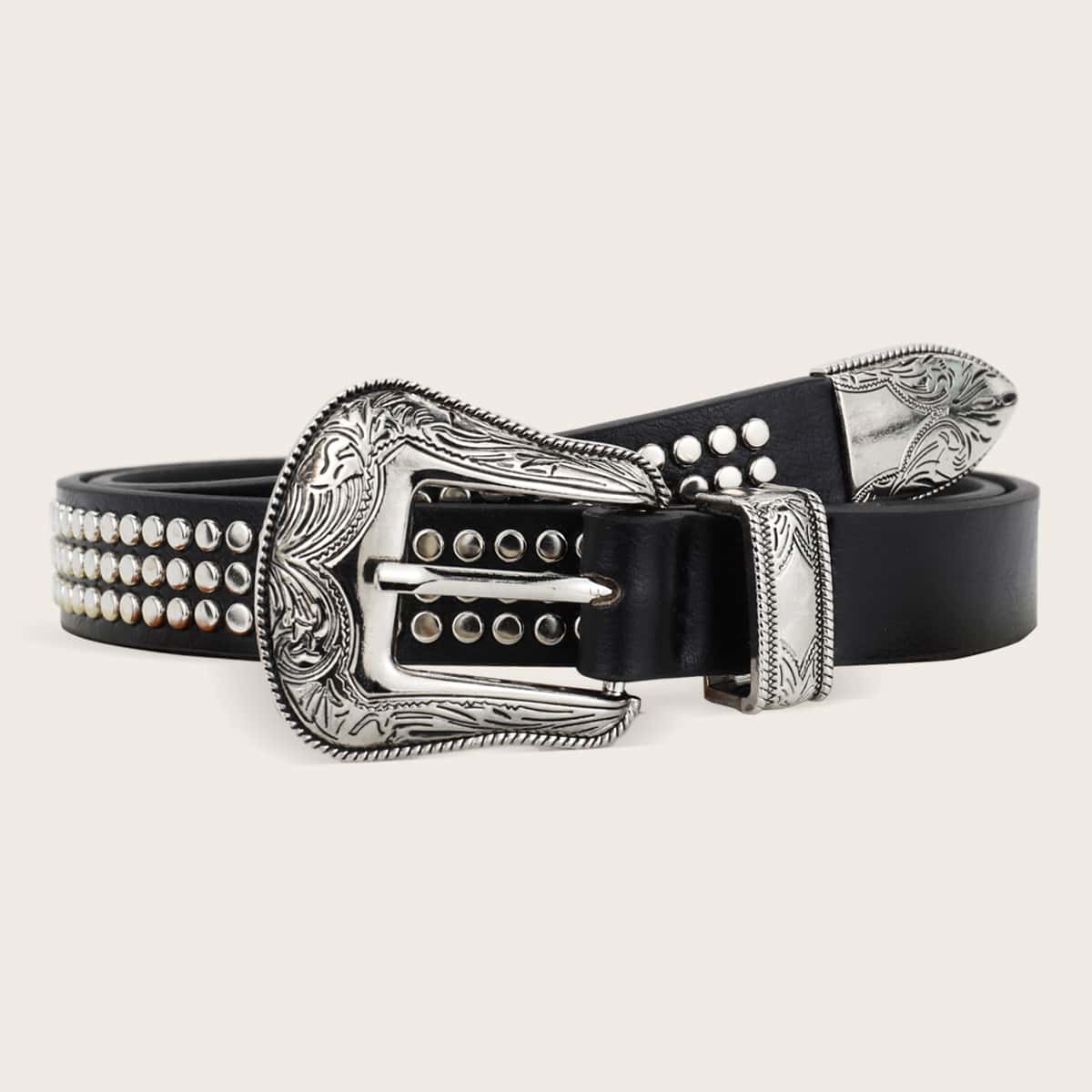 

Rivet Western Belt, Black