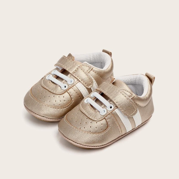 

Baby Girl Perforated Velcro Strap Sneakers, Gold