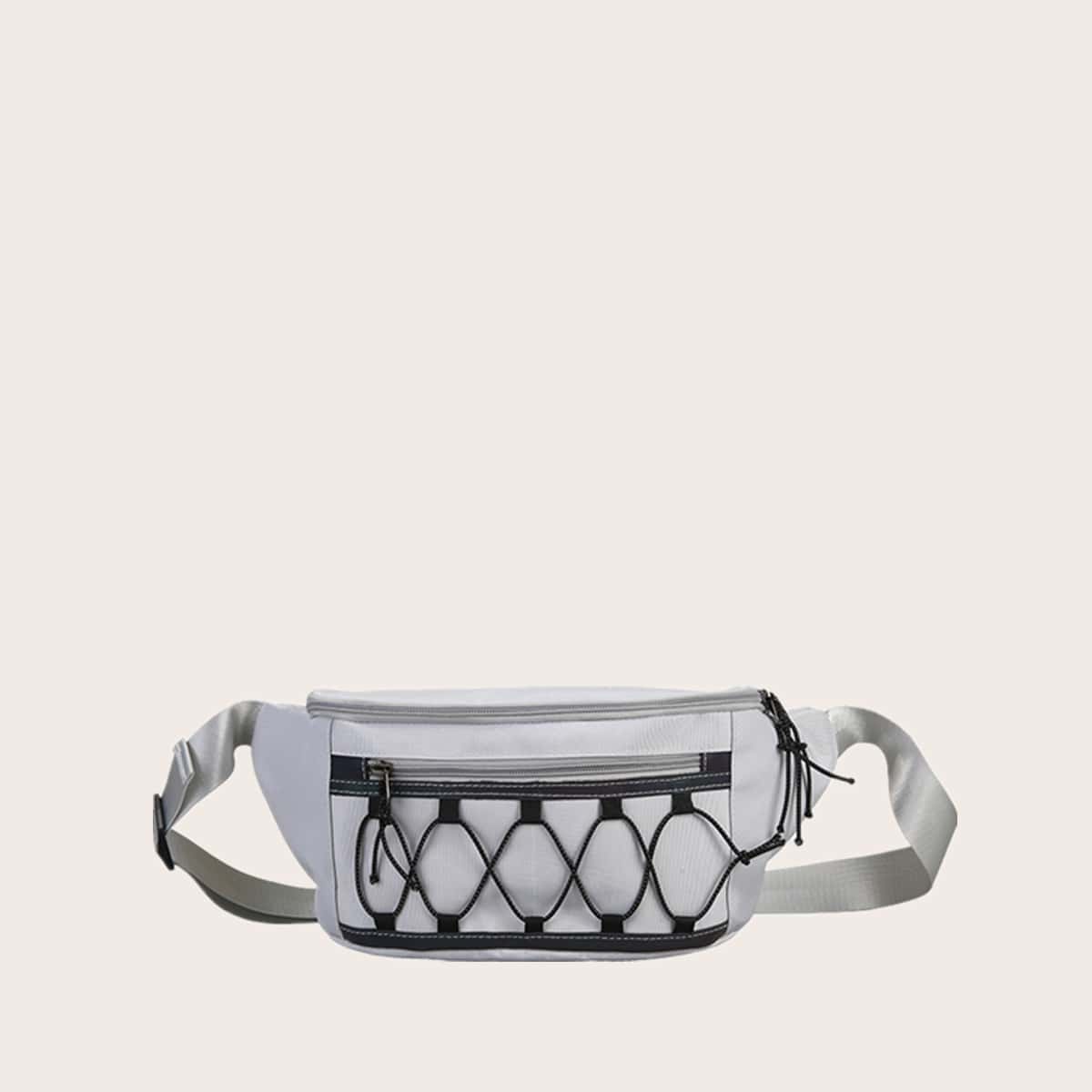 

Drawstring Fanny Pack, Grey