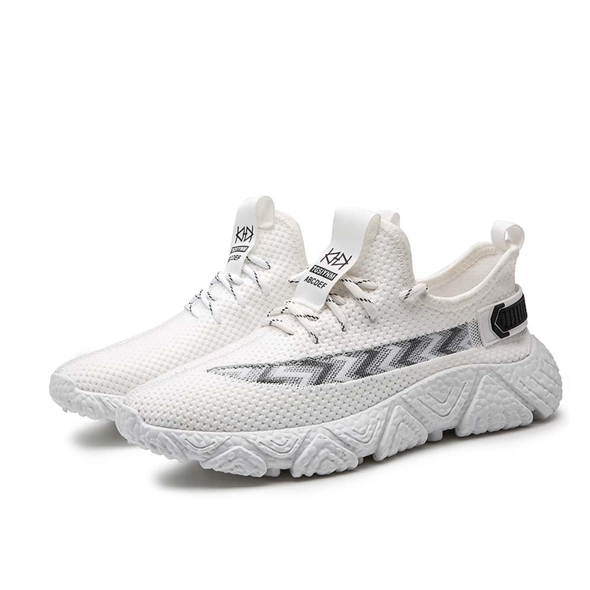 

Guys Lace-up Front Knit Sneakers, White